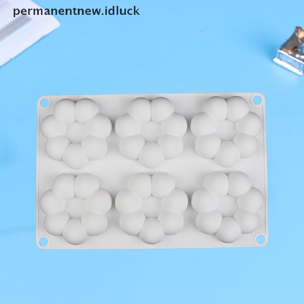 Cetakan Kue Coklat Bentuk Bola Bunga 6 Lubang Bahan Silikon