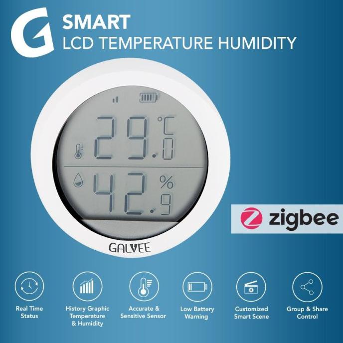 Galvee Smart Zigbee Lcd Temperature Humidity Sensor Wifi Smart Home