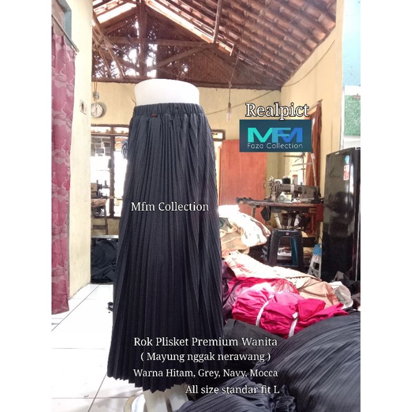 ROK PLISKET PREMIUM Pinggang kerut karet