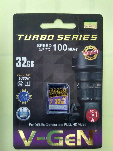 KHANZAACC SD CARD VGEN TURBO 32GB CLASS 10 MEMORY KAMERA