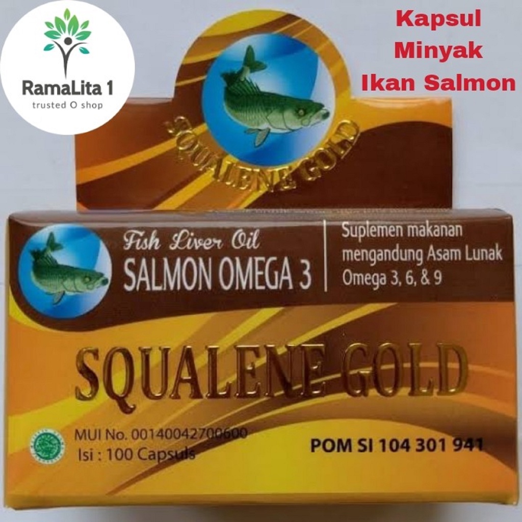 Squalene Gold Minyak Ikan Salmon Omega 3 Untuk Kecerdasan & Kecantikan Kulit