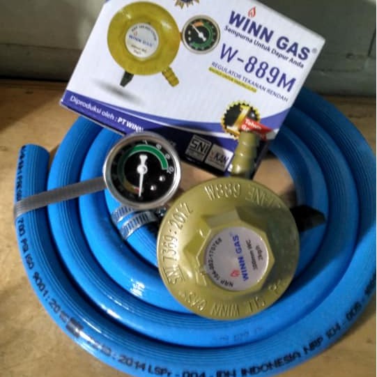 Regulator WINN GAS W 889 Manometer Selang Gas LPG 700 PSI BIOGAZ MATIC ASLI
