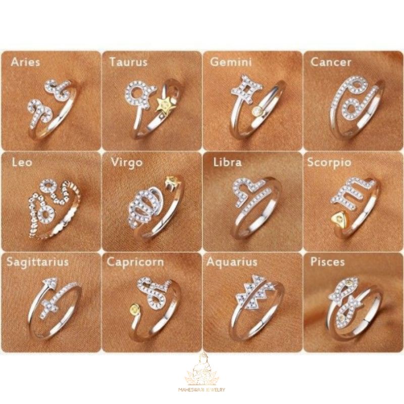 Maheswari Jewelry majew.co - Cincin Perak Zodiak Silver Asli