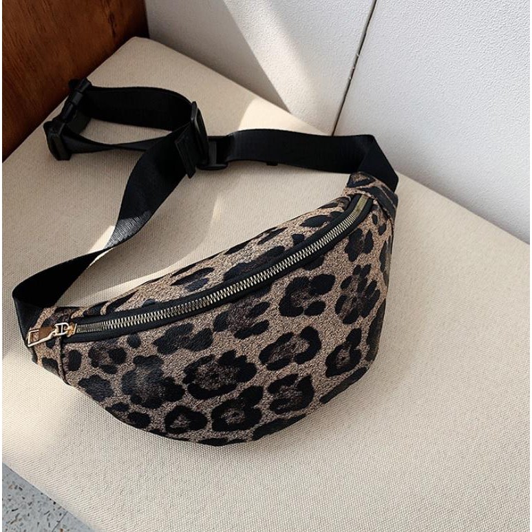 GT 1442 RISCE TAS WAISTBAG MOTIF LEOPARD IMPORT WANITA CEWEK PEREMPUAN JAKARTA BATAM FASHION MURAH