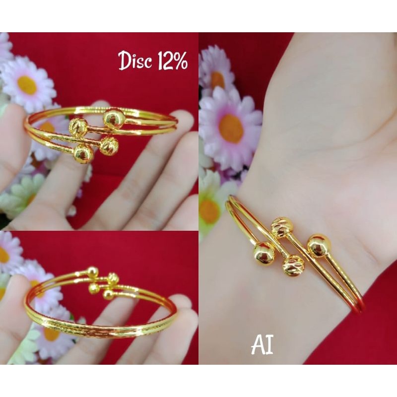 Gelang tangan aksesoris/perhiasan wanita emas muda kadar35%