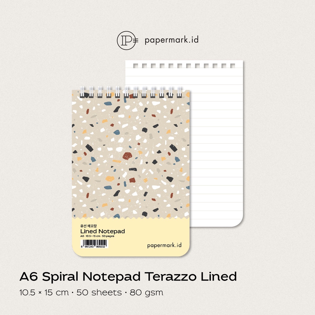 

Papermark - A6 Spiral Notepad Terazzo Lined