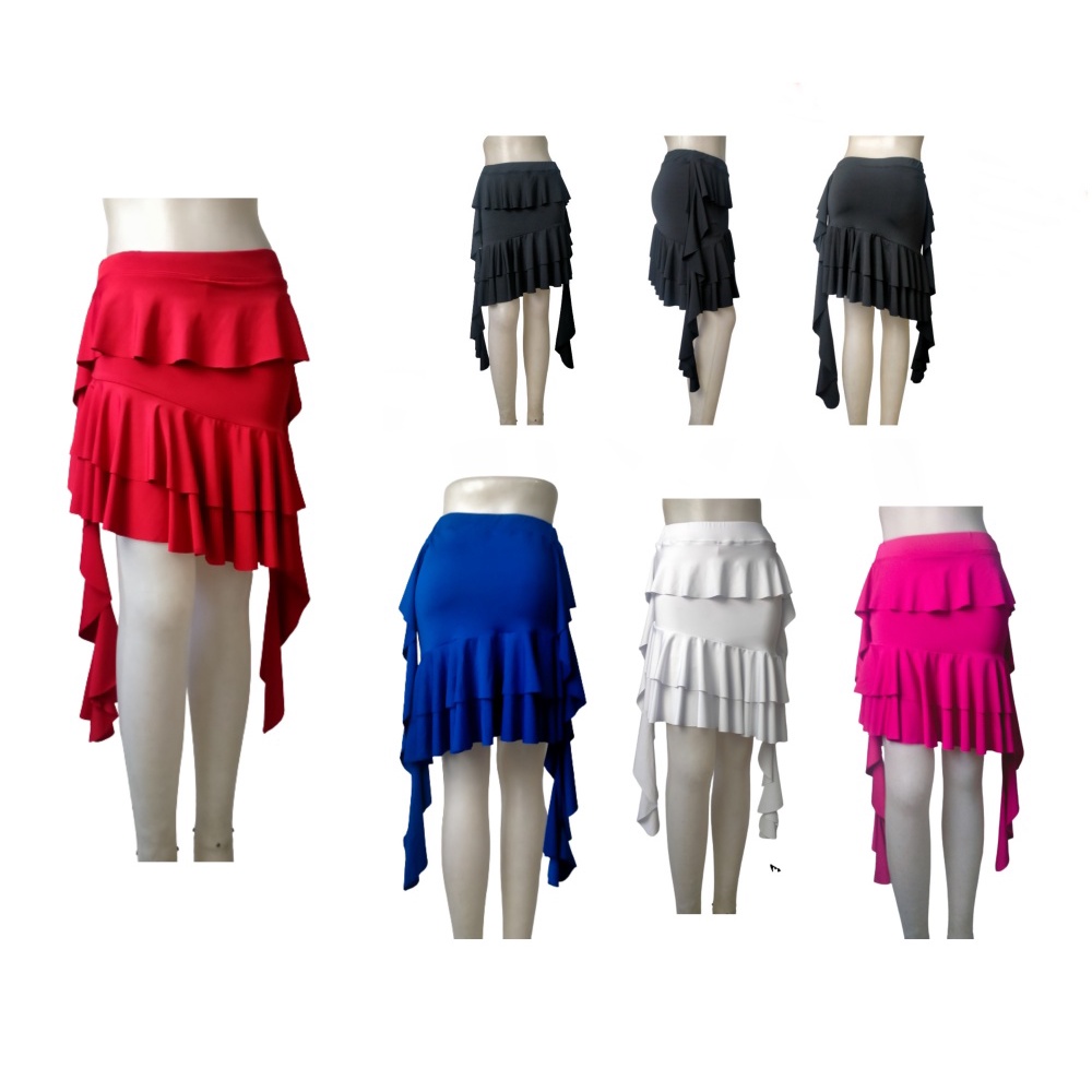 ROK LINE DANCE  DANSA MODEL RUFFLE RUMBAI 2 TUMPUK ROK KOREA