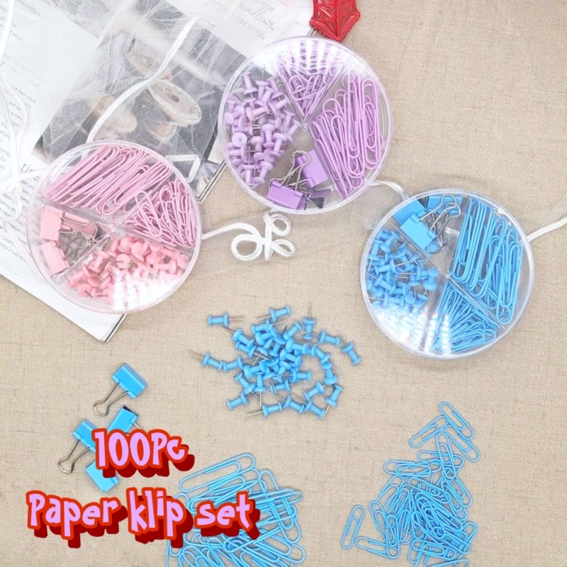

[100Pc] Stationery Paper Klip Set