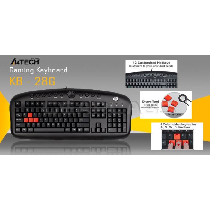 Keyboard Gaming A4Tech Kb-28G Original  - USB