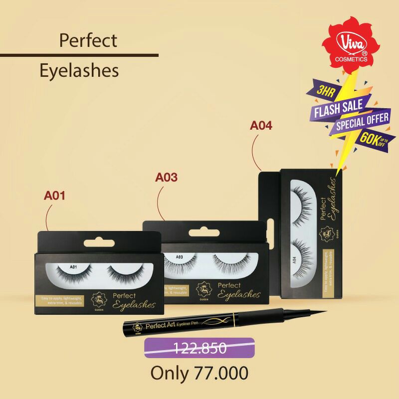 Paket Makeup Mata Eye Lashes Eyeliner Pen Viva Bulu Mata Palsu