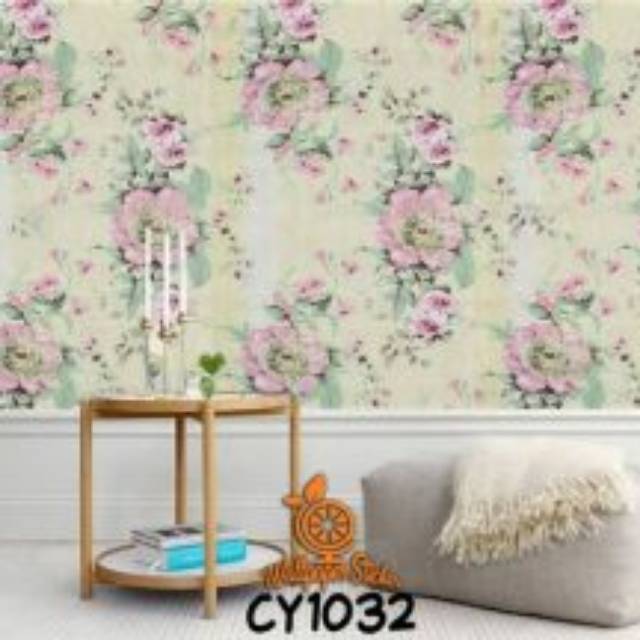 Grosir walpaper stiker dinding 3d motif bunga warna putih pink