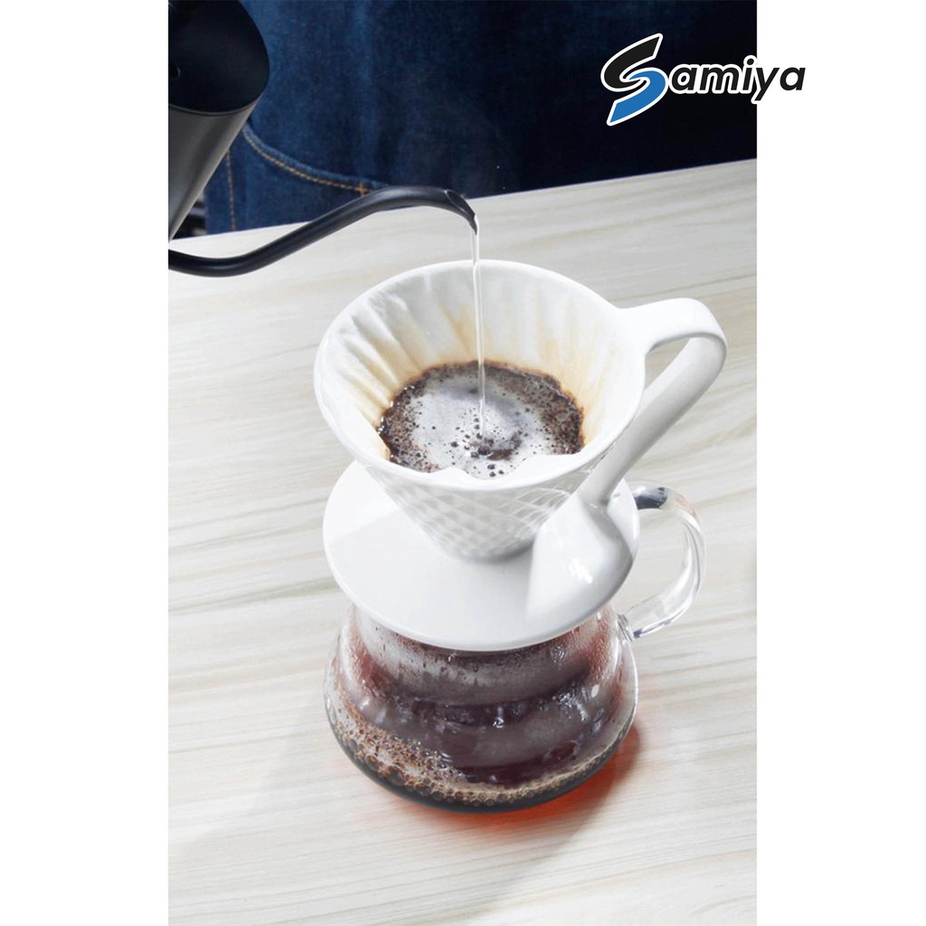 coffee dripper ceramic diamond V60 / dripper keramik v60 ukuran 01 dan 02