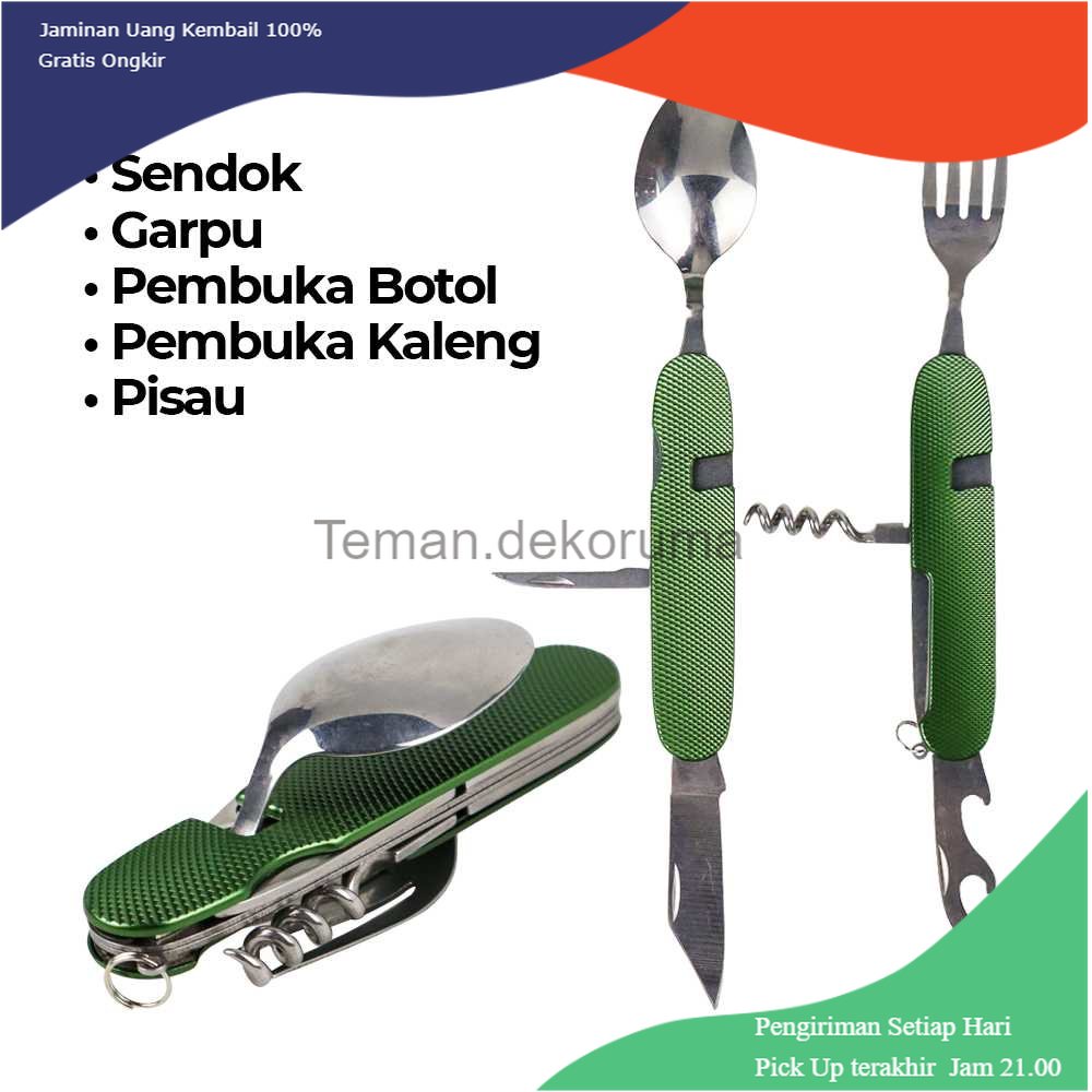 TD - PR1 SunnyOutdoor Sendok Garpu Pisau Lipat Foldable Spoon Fork - SV3