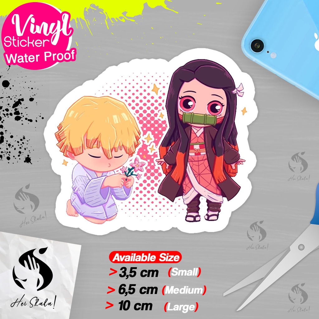 

Stiker Nazuko Kamado 008 Demon Slayer Kimetsu No Yaiba And Zenitsu Sticker Anime Jepang Bahan Vinyl Anti Air