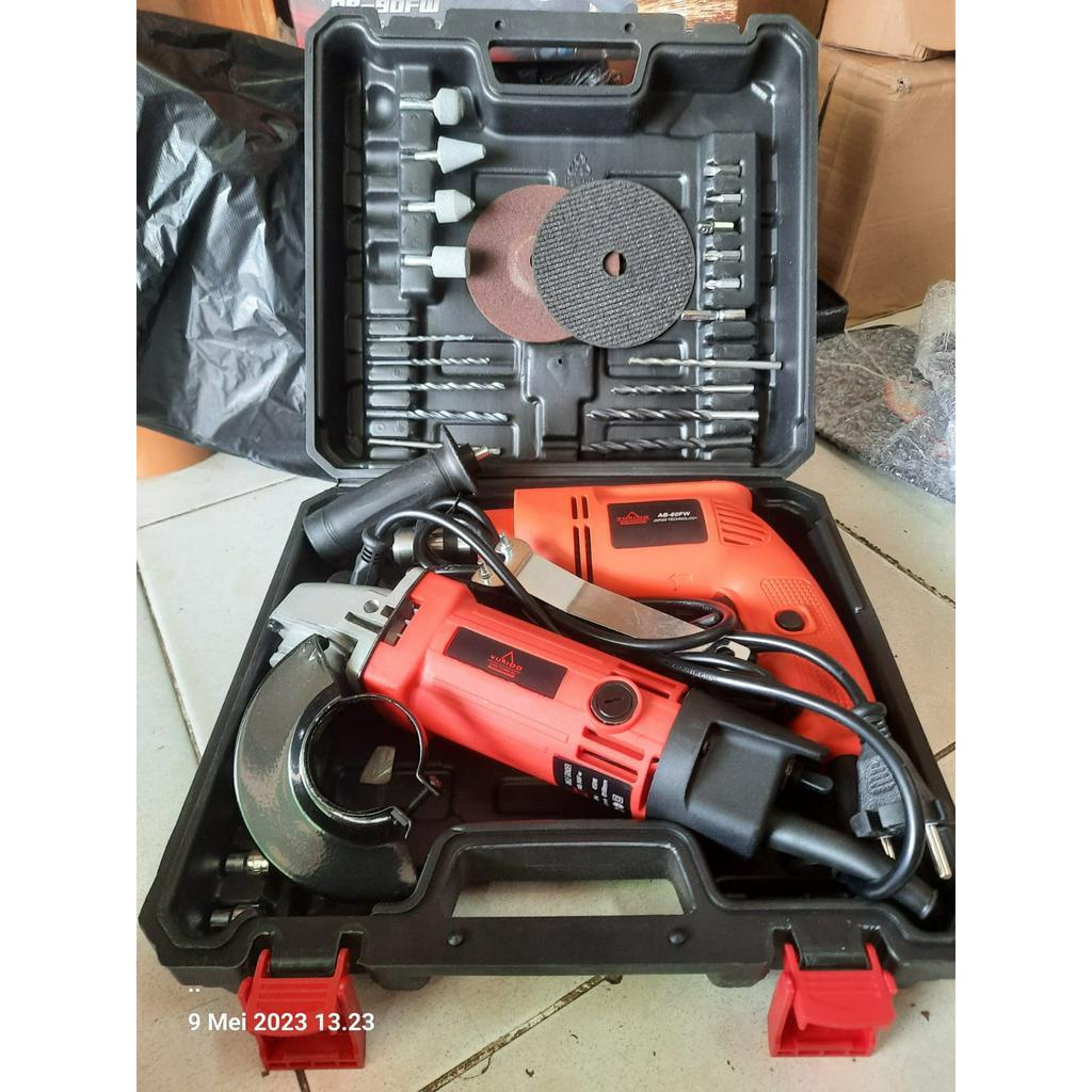 PAKET BOR GERINDA YUKIDO FREE KOPER Gerinda dan bor - paket pertukangan - power tools - mesin bor - mesin gerinda murah