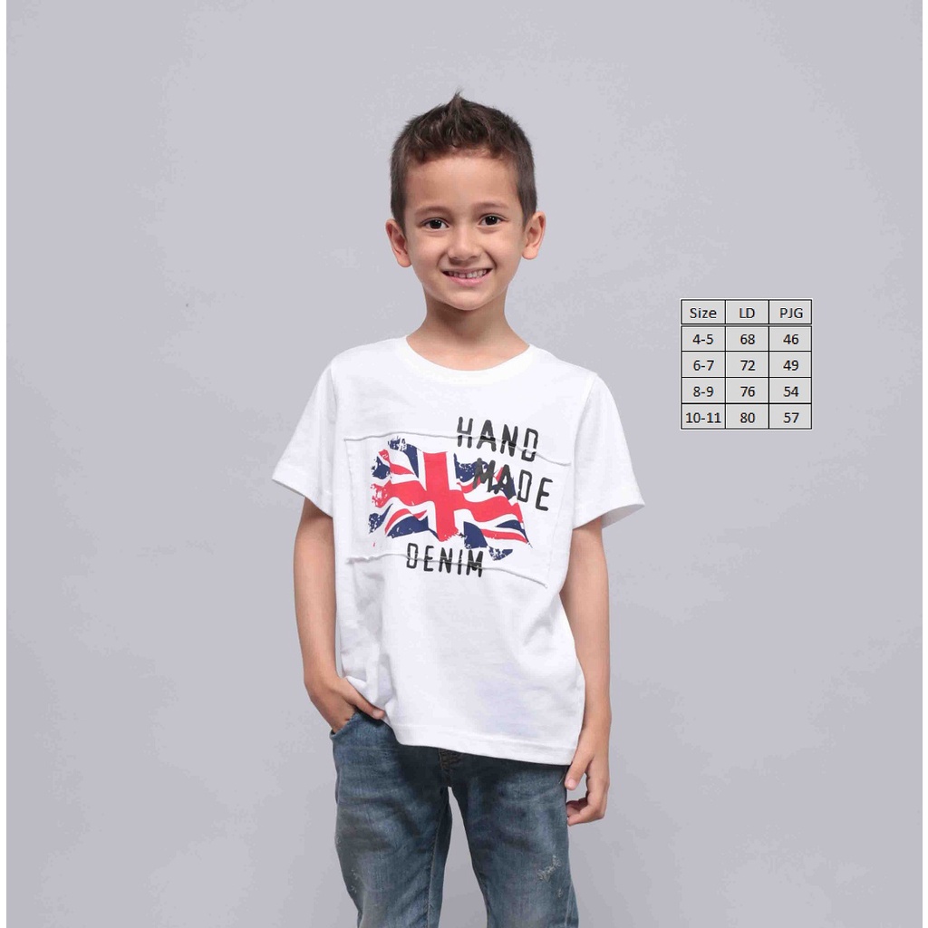 Zlata Aksara Kids Kaos Lengan Pendek Anak Laki-laki Putih, Katun Casual, HOGANAS WHITE 18.08