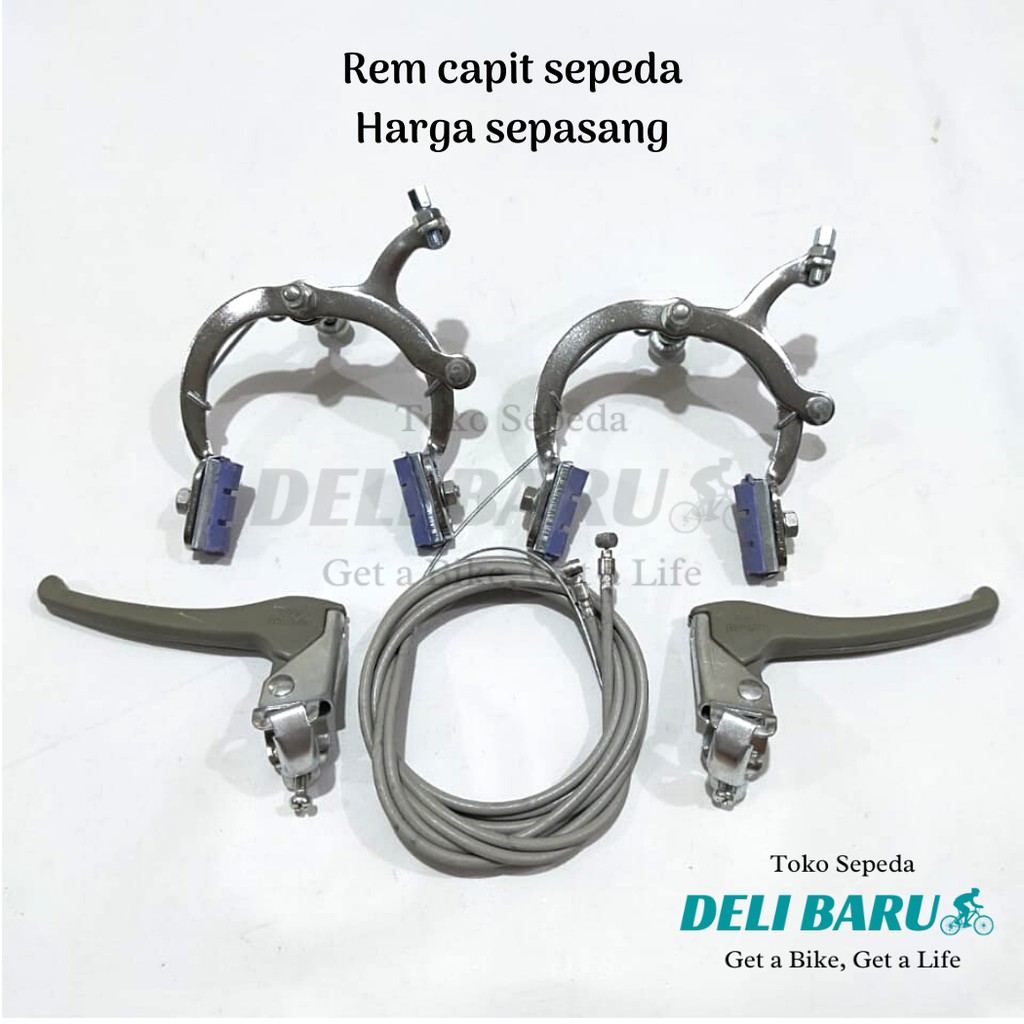 Rem model capit brake set sepeda anak, BMX, mini 1 set komplit
