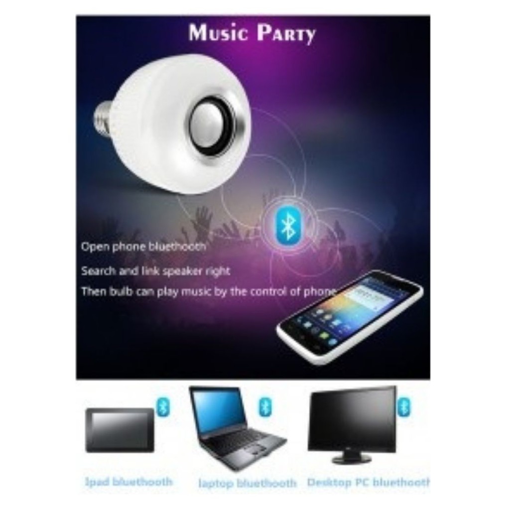 Smart Magic Lampu Bohlam RGB Speaker Bluetooth Remote Unik Ajaib 111152