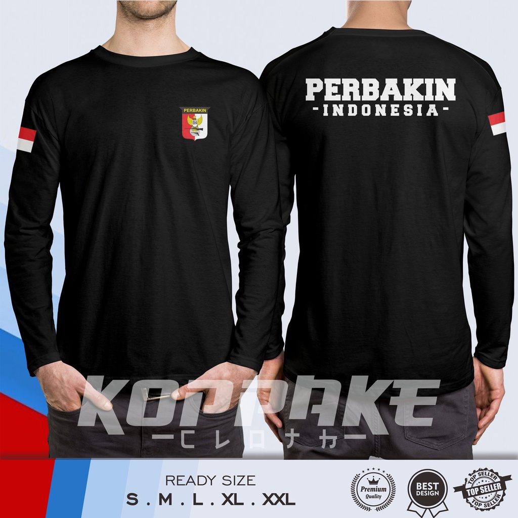 Kaos PERBAKIN Indonesia Logo Lengan Panjang Baju Distro