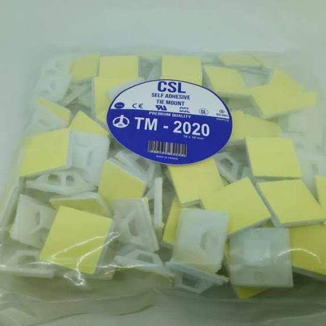 Pengikat Pengait Kabel Cable Ties Mount Mounts 20 x 20 mm