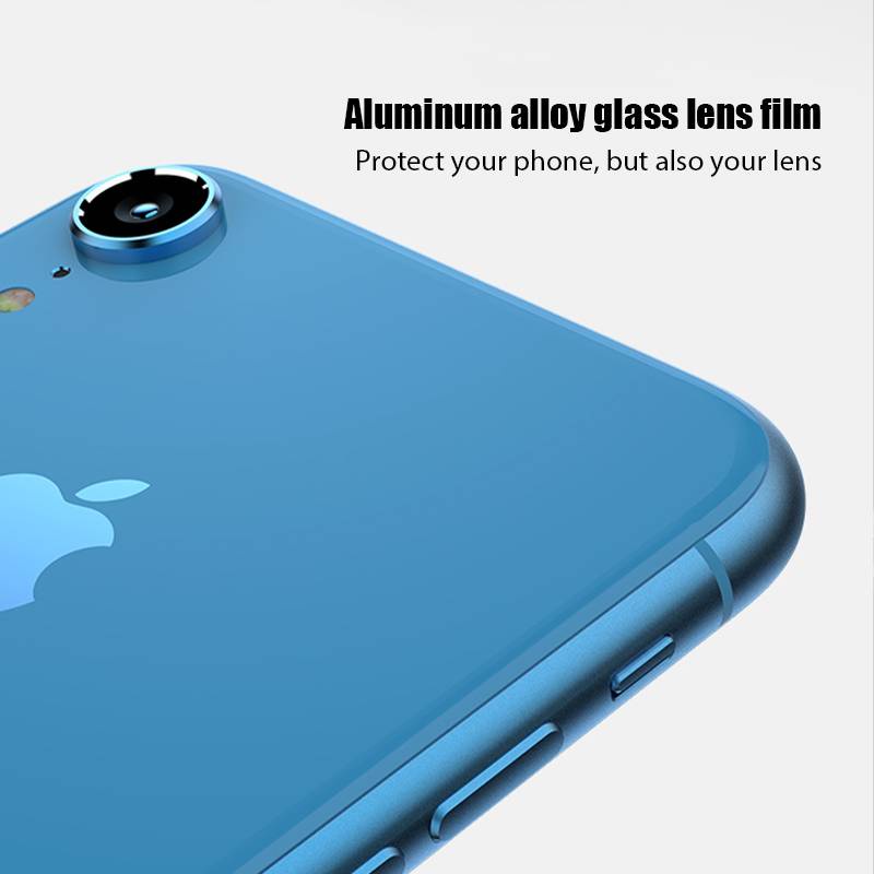 Pelindung Layar Tempered Glass + Frame Ring Metal Untuk Iphone Xr X R 6.1 &quot;