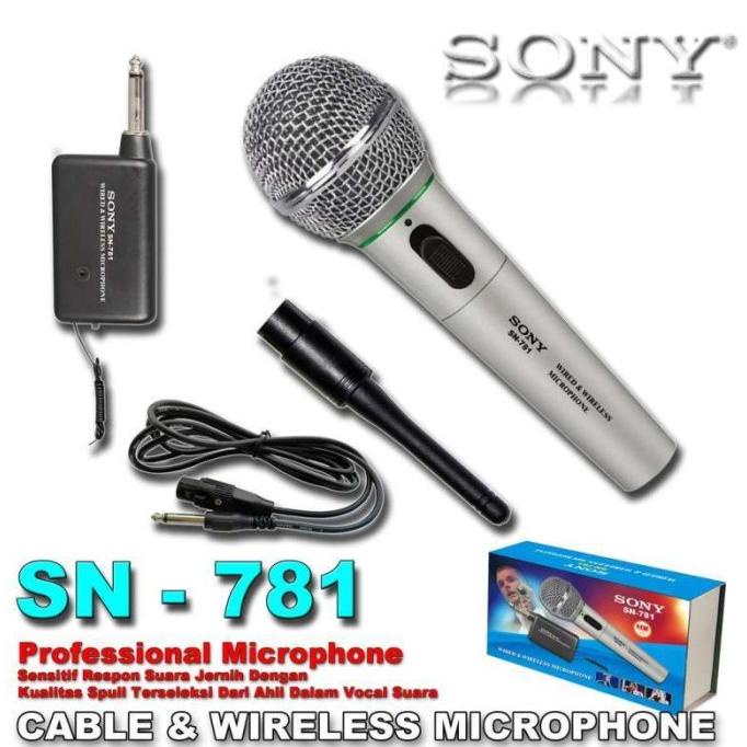Microphone Sony SN-781 Wireless dan Kabel