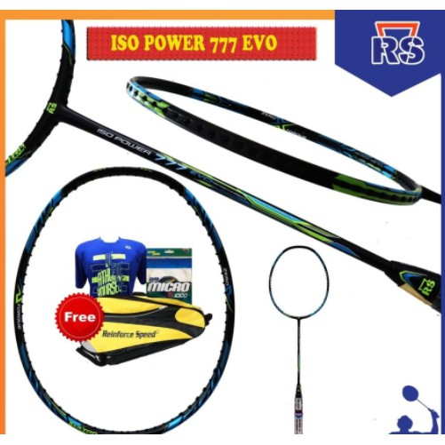 PAKET TAS GRIP SENAR - RAKET BADMINTON RS ISO POWER 777 EVO ORIGINAL