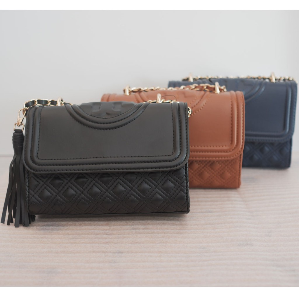 Quilt TB Fleming Small Convertible Shoulderbag PU Leather Semi Premium / Woman Slingbag multifungsi