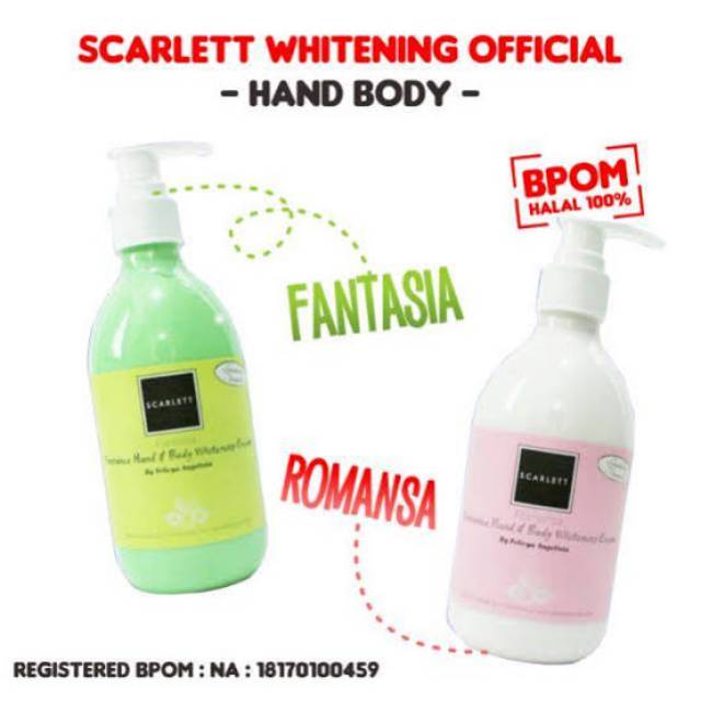 SCARLET WHITENING by Felicia Angelista SCARLETT Body Lotion Jolly Romansa Shower Scrub Body Lulur Brightly Acne Cream Serum Mugwort