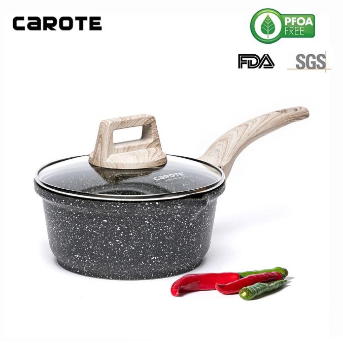 Buruan serbu] Carote Essential Woody Panci Susu Anti Lengket Sauce Pan Batu Granit