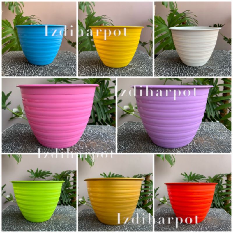 pot bunga tanaman mdn warna warni 15cm model tawon - MDN