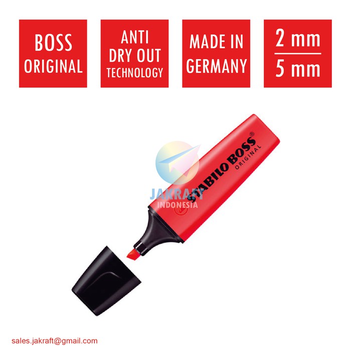 

Highlighter STABILO Boss ORIGINAL Red Rot 70/40 Made in Germany