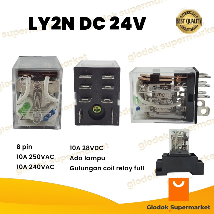 Relay LY2N DC 24V 8 pin Riley 24 Volt 8p 10a