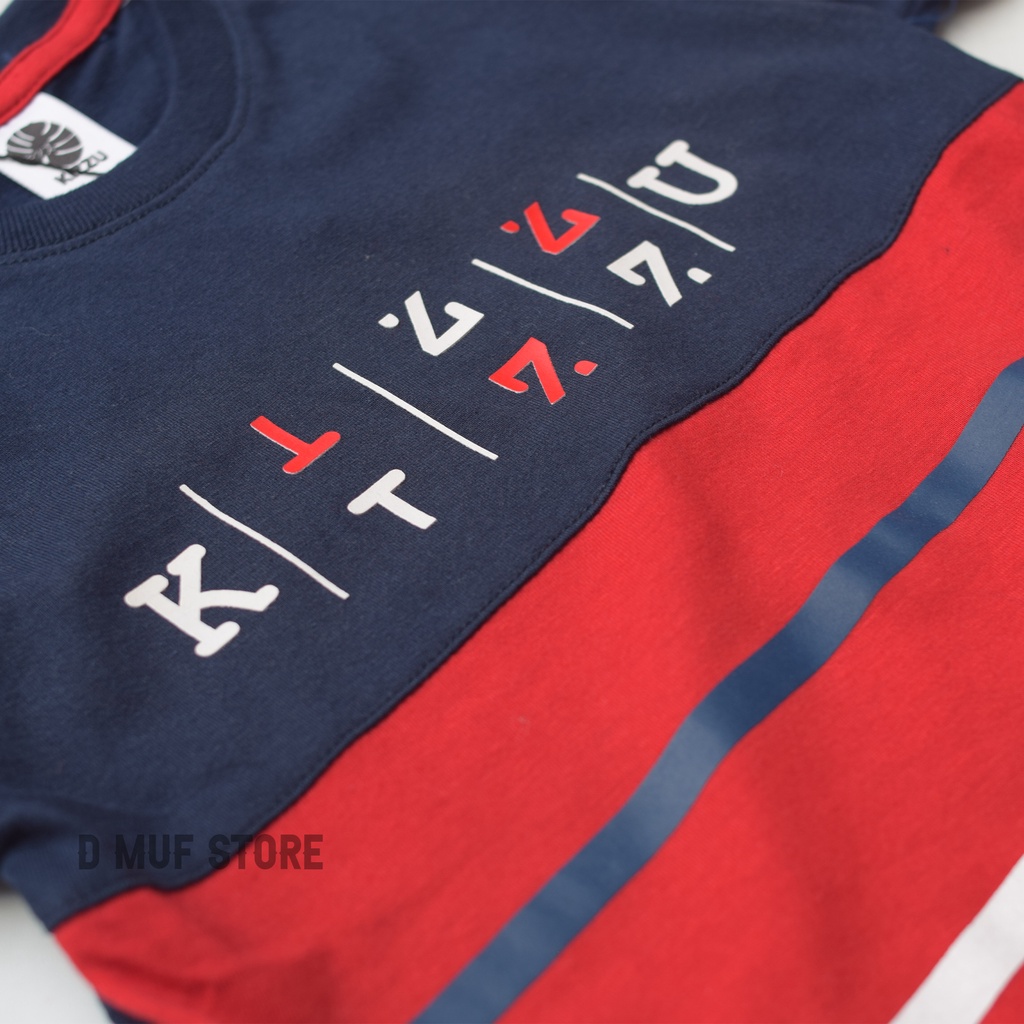 Kizzu Kaos Anak Premium Cotton 30s Usia 1-12 Tahun APG Navy Red- dmuf store