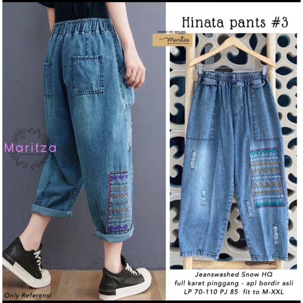 Celana Jeans Bordir Motif Celana Wanita Korea