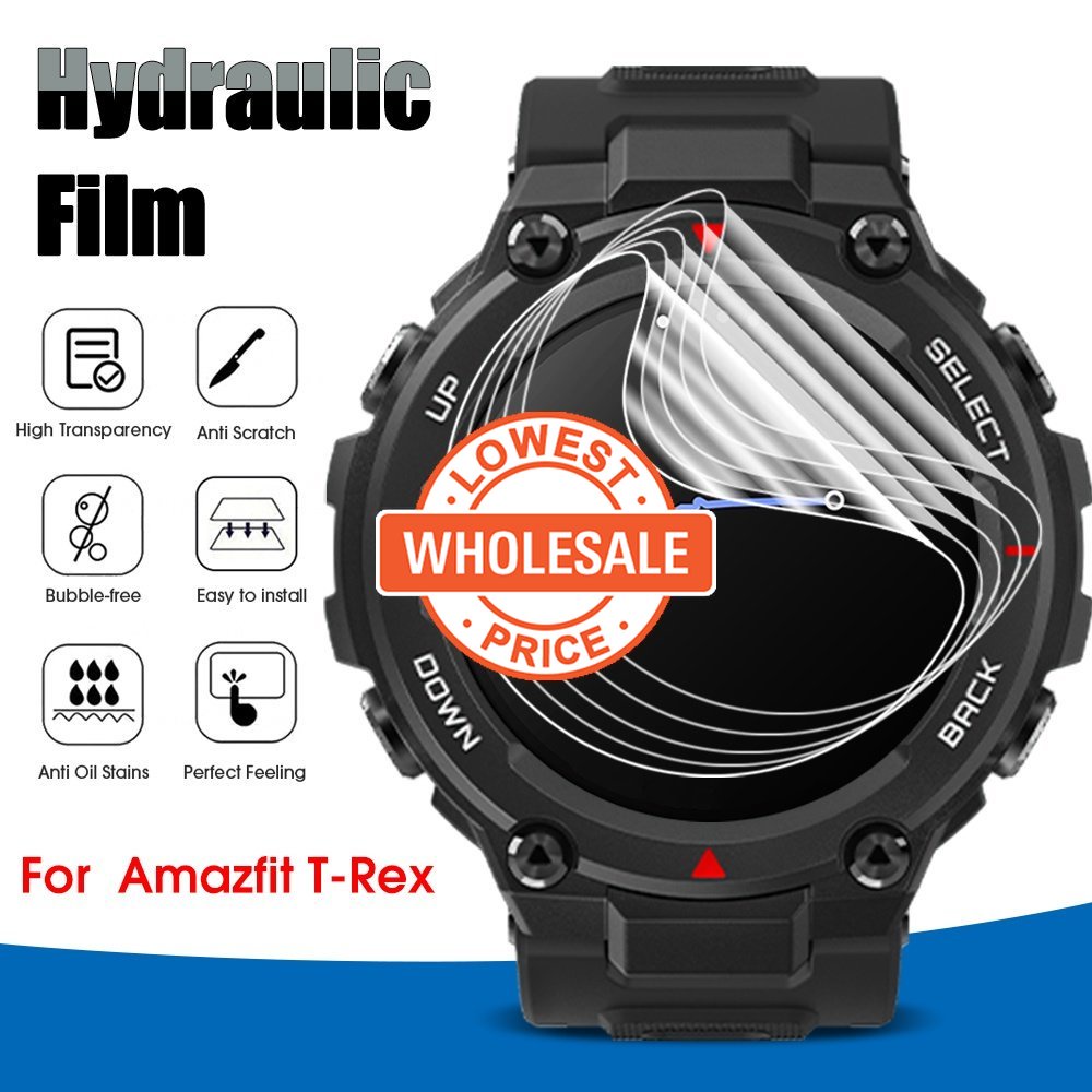 [Harga Grosir]Film Pelindung Layar Smartwatch Bahan TPU Hydrogel Anti Gores Shockproof Untuk Amazfit T-Rex / T-Rex2