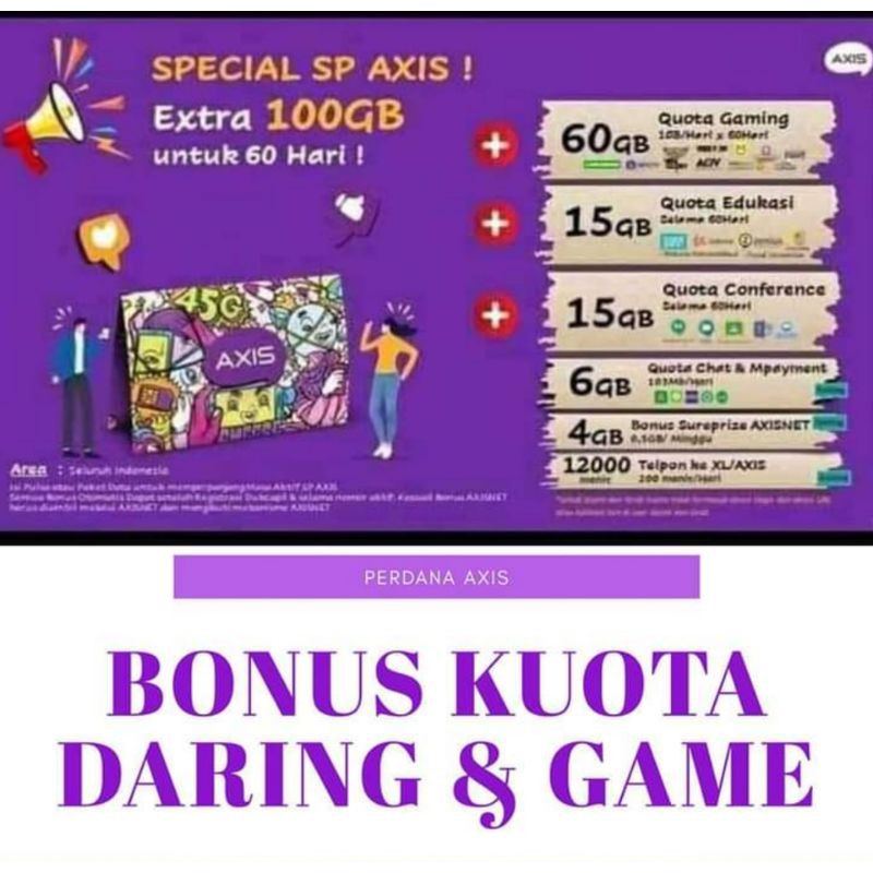 Kartu Axis Pulsa 0 Bonus 100gb Nasional Shopee Indonesia