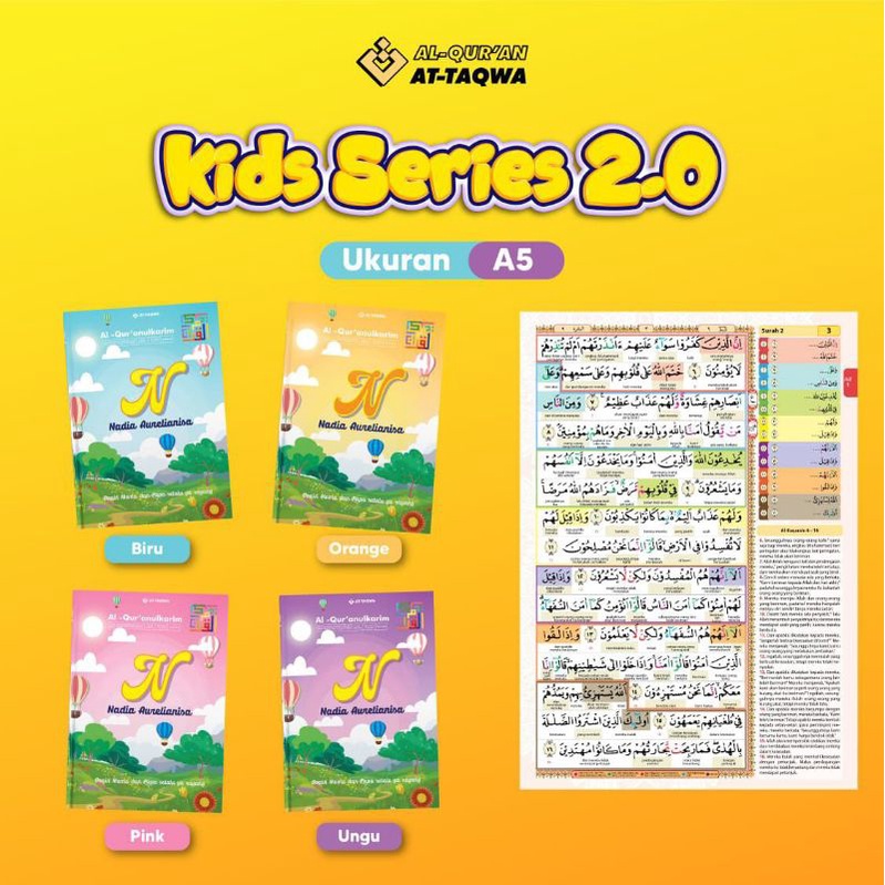 [Bisa COD] Alquran Attaqwa Kids Series - FREE TAMBAH NAMA - Alquran Custom - Alquran Hafalan