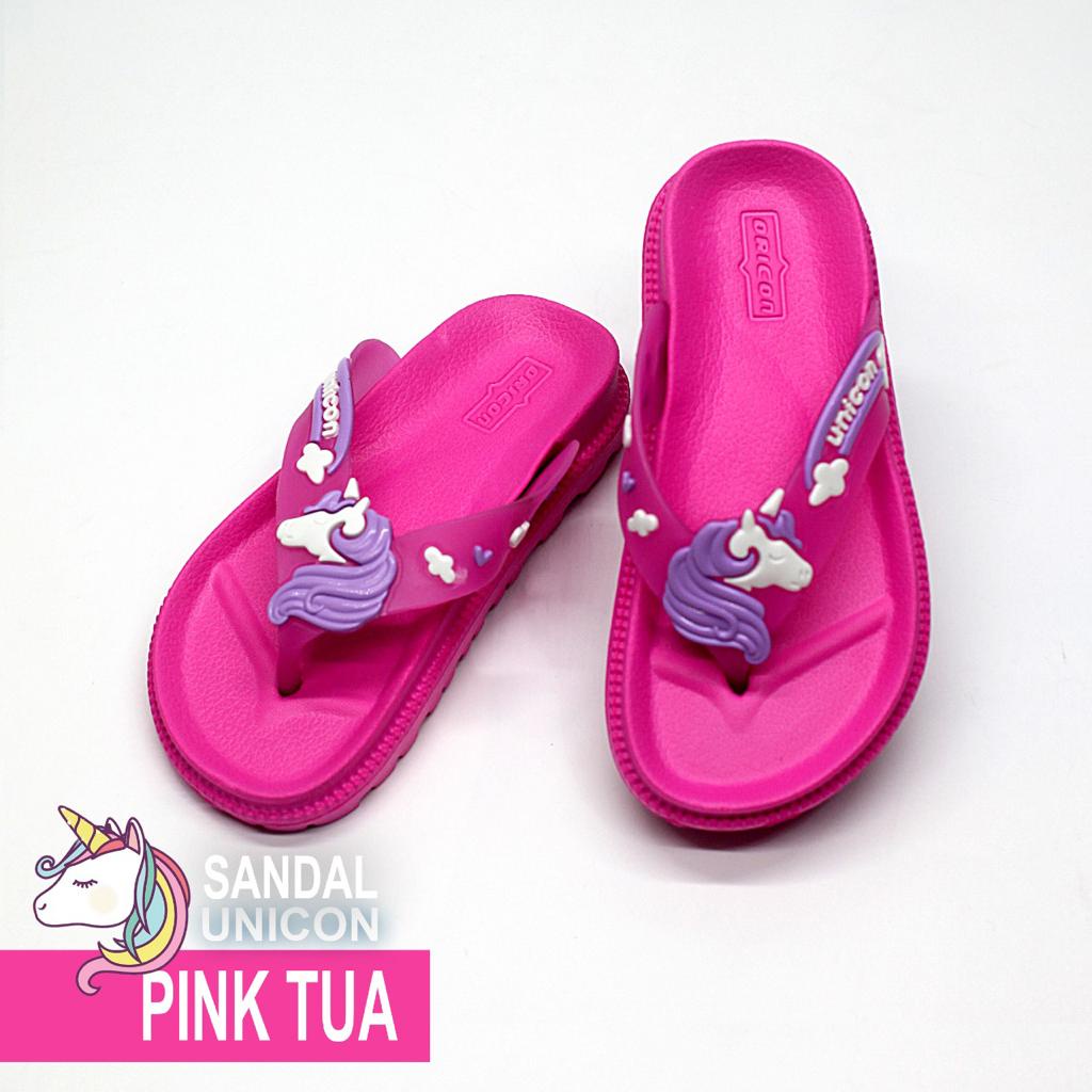 Sandal Anak Perempuan Sandal Jepit Bahan Karet Motif Unicon Size24-35