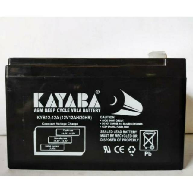 Sekar_Shop07 Aki/Baterai(Accu/Battery) Kering(Mf) Vrla(Ups) Sepeda Listrik 12V12Ah / 12V 12Ah Kayaba