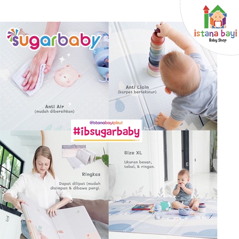 Sugarbaby Foldable Baby Playmat - Sugar Baby karpet main anak FREE TAS