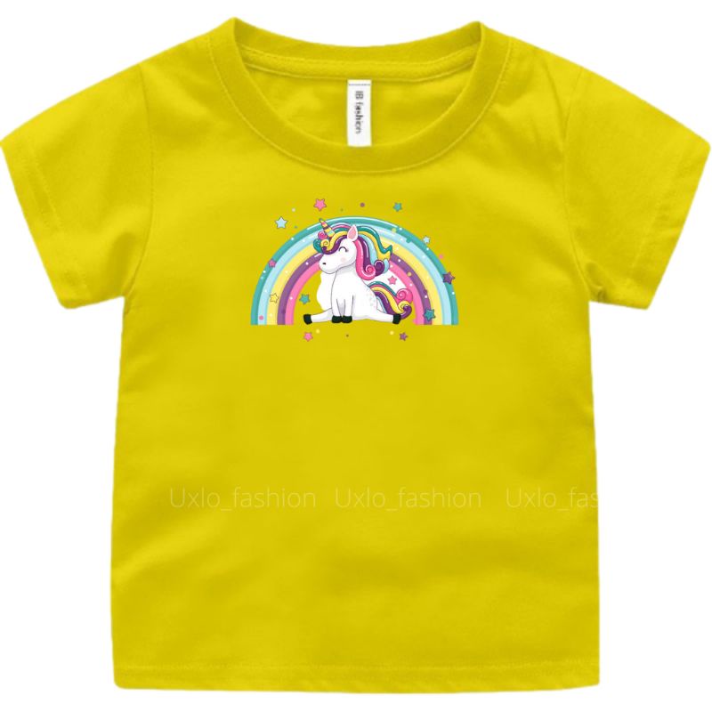 BAJU KAOS ANAK PEREMPUAN MURAH MOTIF UNICORN KUDA PONY LUCU UMUR 2 3 4 5 6 7 8 9 TAHUN SIZE S M L XL UXLO FASHION