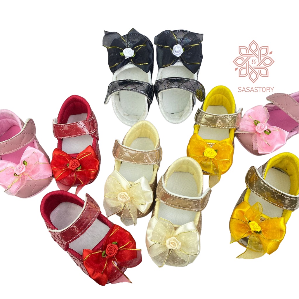 SEPATU PREWALKER BABY BAYI FP22 ANAK PEREMPUAN PITA BESAR 0-12 BULAN FP22