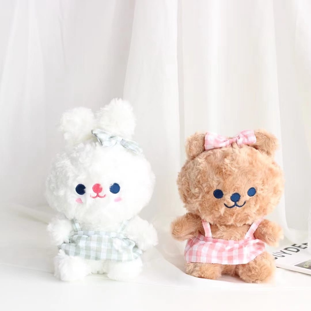 Boneka Bear Pakai Dress Bahan Plush