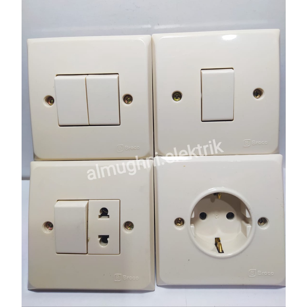 Saklar Engkel Saklar Double Stop Kontak IB Inbow Broco Allegra Cream/SAKLAR IB BROCO
