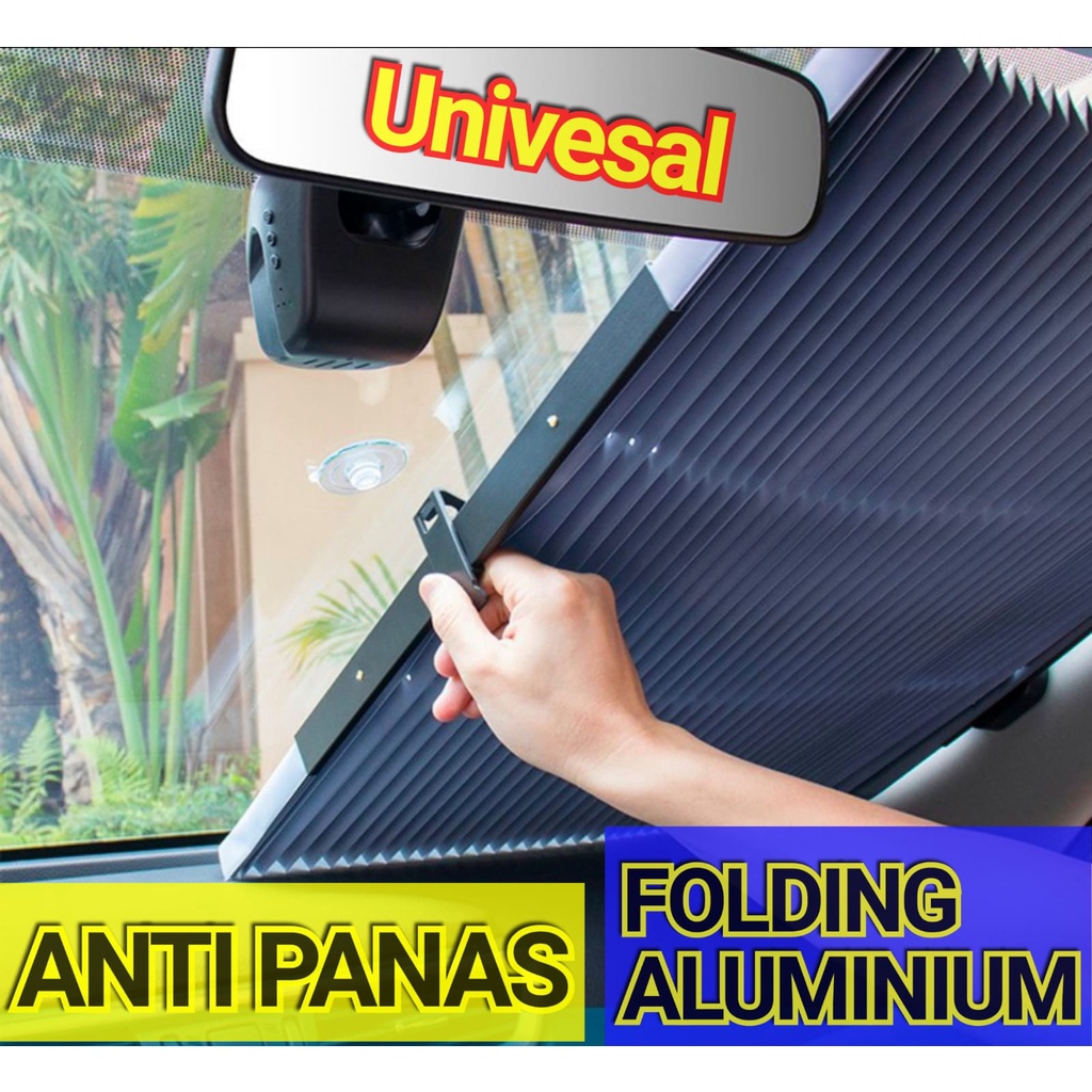 Automatic Sun Shield|Pelindung Anti Panas Dashboard Mobil UV Matahari - Aluminium