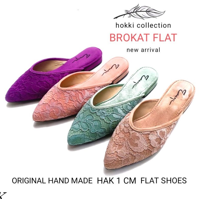 Sepatu Sandal Flat Brokat milenial