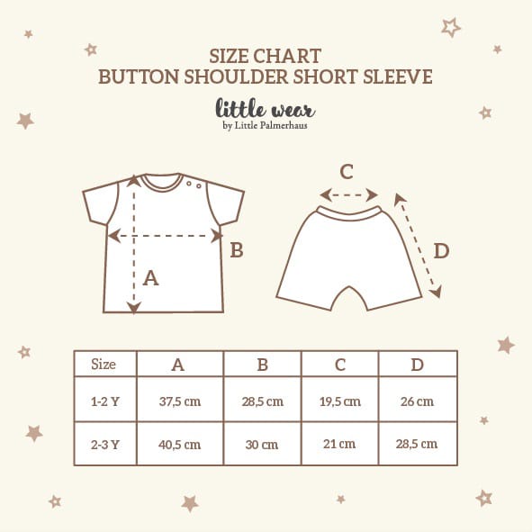 LITTLE PALMERHAUS LITTLE WEAR SHOULDER BUTTON SHORT SLEEVE (BAJU PENDEK SETELAN ANAK)