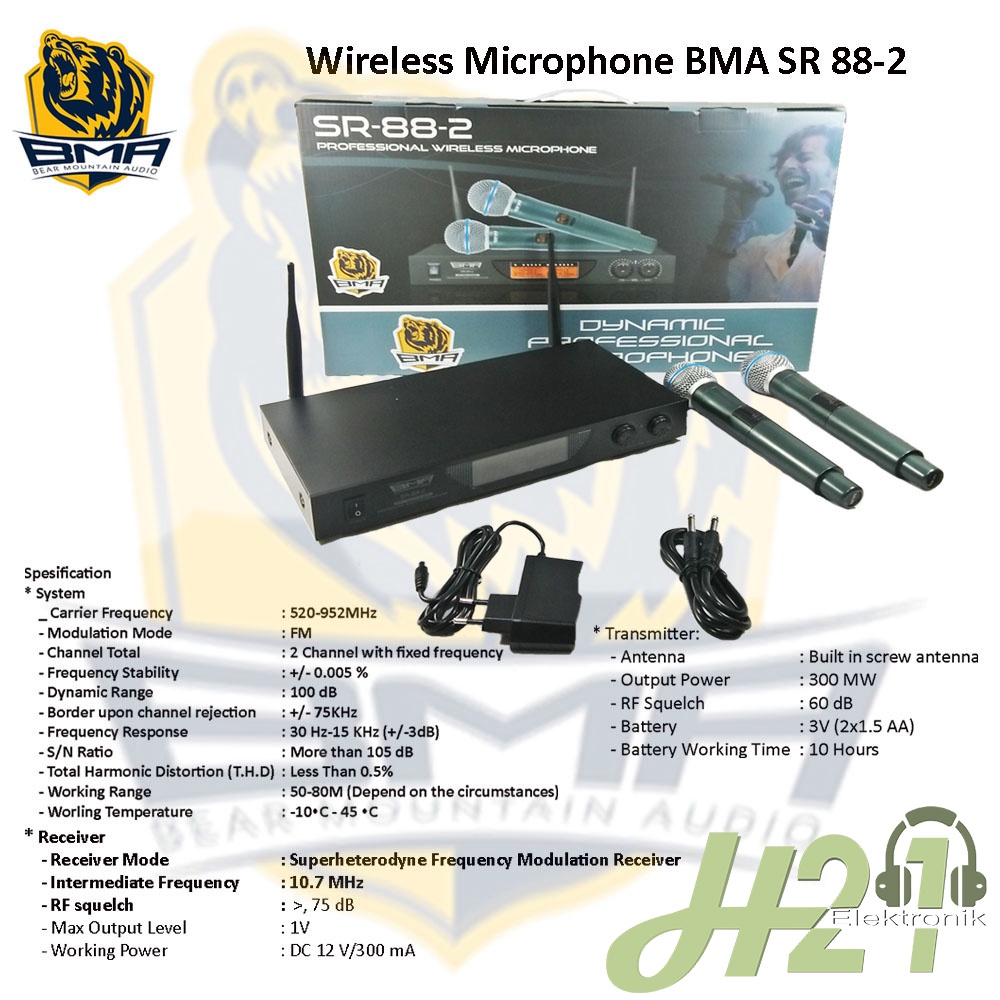 MIC WIRELESS MIK BMA MICROPHONE BMA SR 88-2