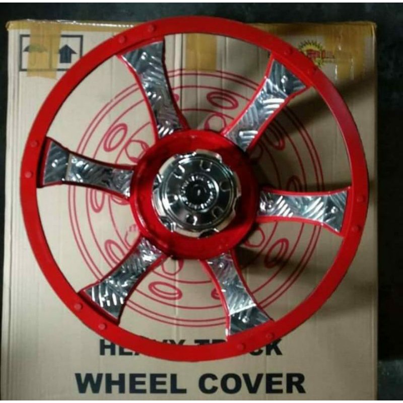 Weldop dop roda Truck/Bus medium ring 16 model spider merah belakang saja 2 pcs